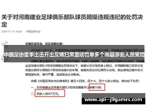 中国足协重拳出击开出反赌扫黑重磅罚单多个高层涉案人员受罚